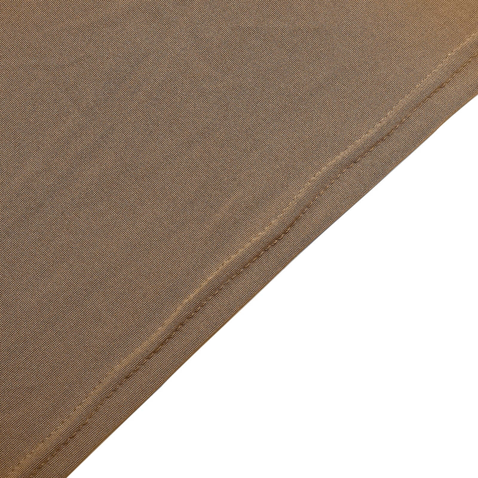 Stretch Spandex 6ft Rectangle Tablecloth Taupe - Durable Form-Fitting Table Cover