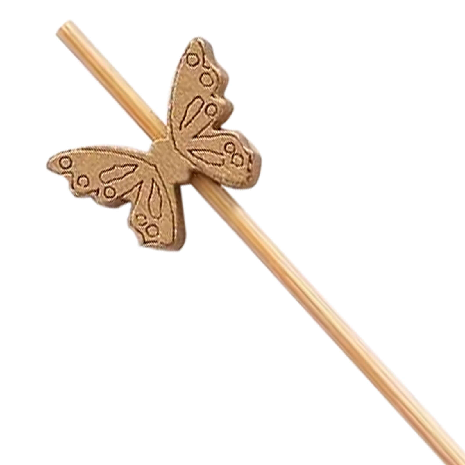 100-Pack Bamboo Cocktail Sticks Butterfly Design Eco Friendly Natural - Biodegradable Party Picks 5"