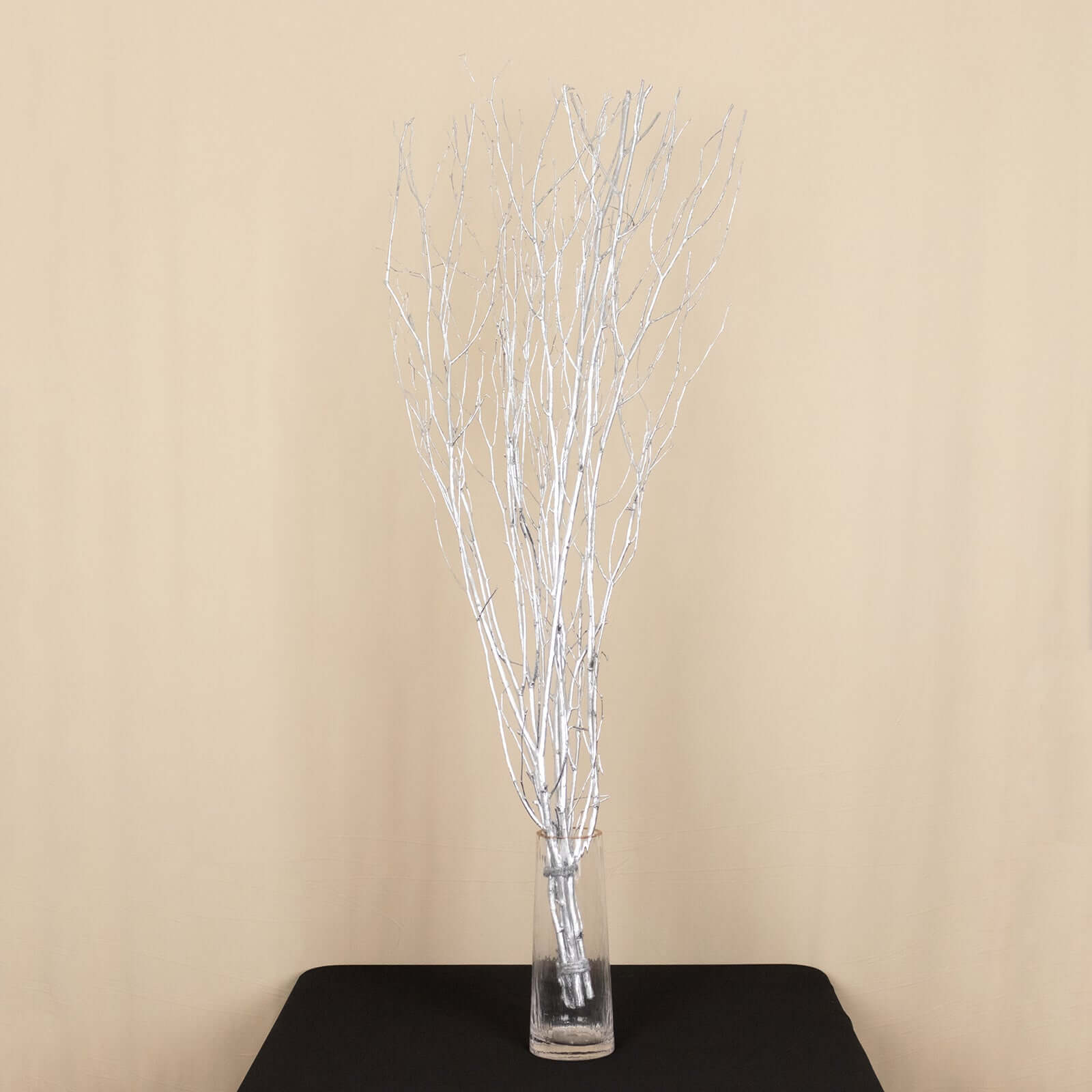 6-Pack Natural Birch Tree Branches 46" Metallic Silver - Versatile Extra Long Decorative Dried Willow Twigs Sticks for Vase Centerpiece Wedding Decor