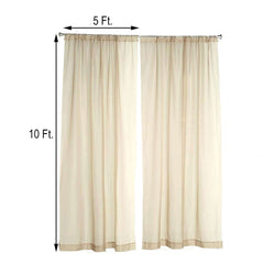 2 Pack Natural Sheer Chiffon Event Curtain Drapes, Durable Flame Resistant Organza Backdrop Event Panels With Rod Pockets - 10ftx10ft