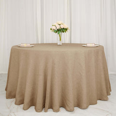 Faux Burlap Jute 108" Round Tablecloth Natural - Rustic Event Table Linen
