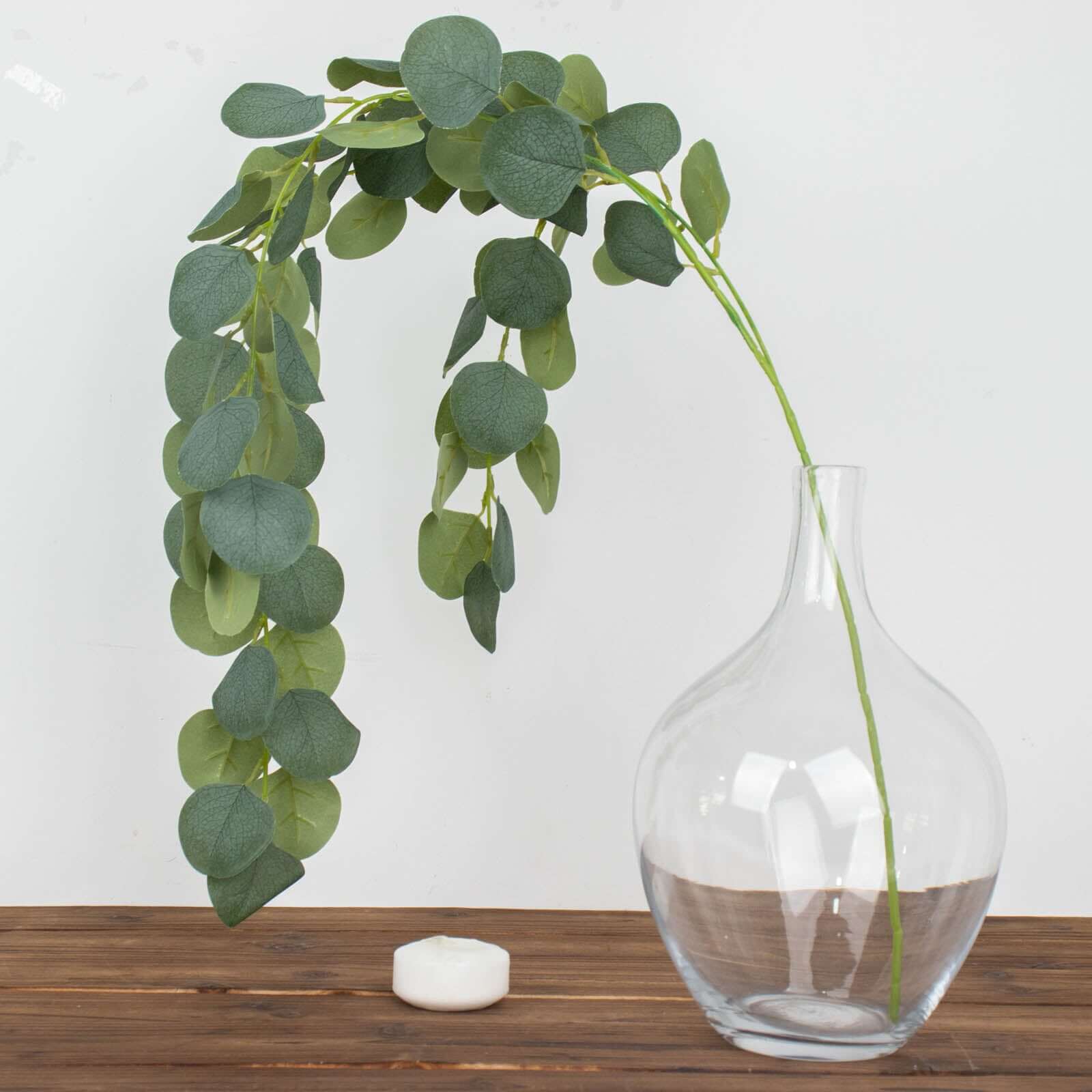 3 Pack 41" Green Real Touch Hanging Silk Silver Dollar Leaf Plant Stems, Artificial Indoor Eucalyptus Sprays