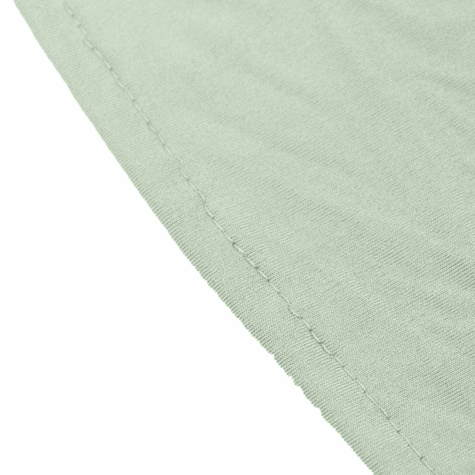 Spandex 30" Round Cocktail Table Cover Skirt Sage Green With Natural Wavy Drapes