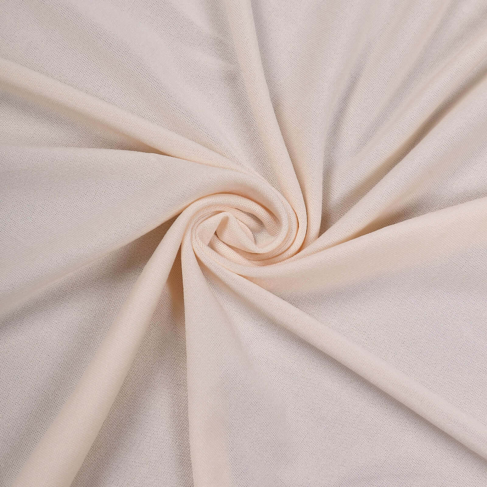 Spandex 30" Round Cocktail Table Cover Skirt Blush With Natural Wavy Drapes