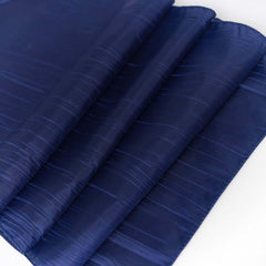 Taffeta 12"x108" Table Runner Navy Blue - Accordion Crinkle Design