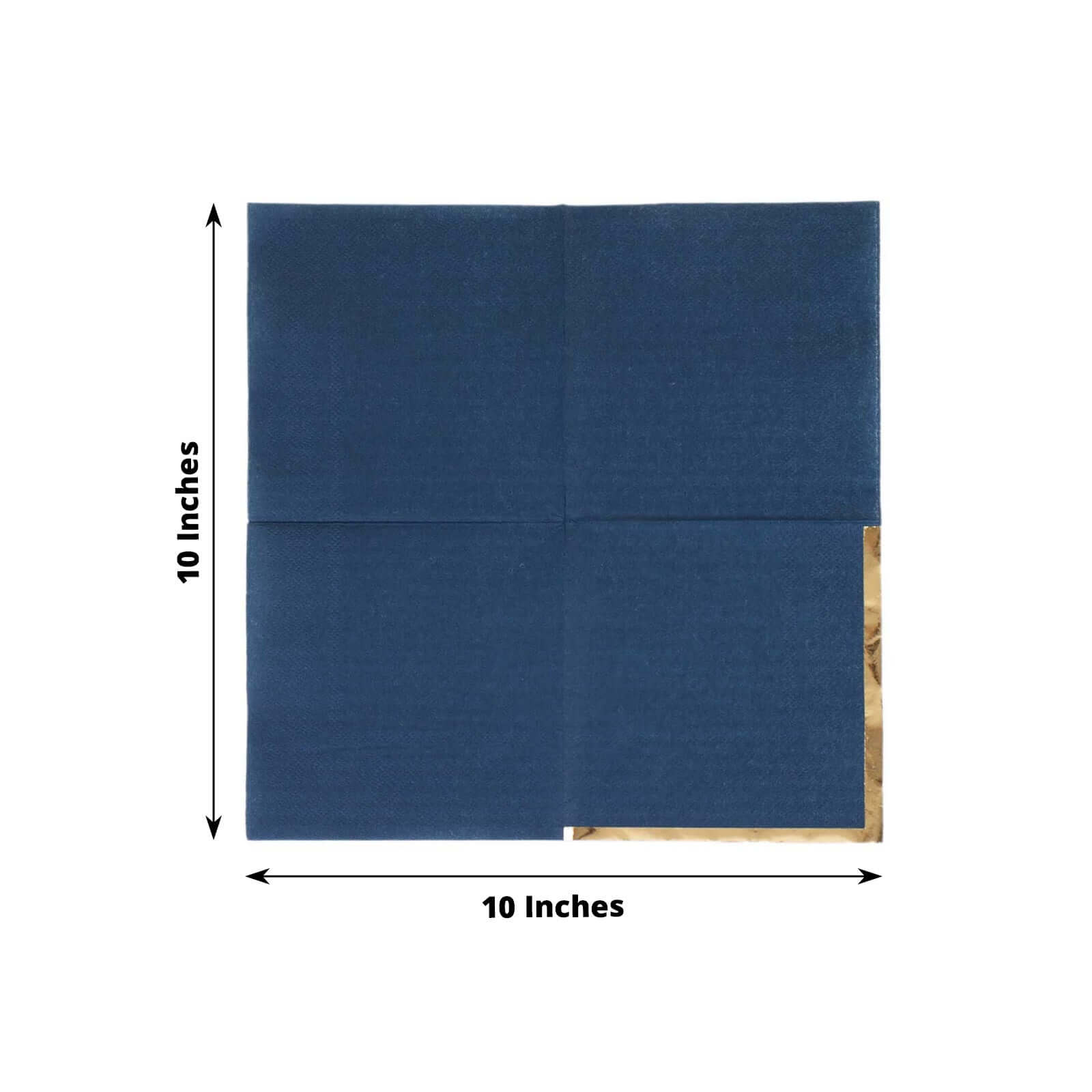 50-Pack Paper Beverage Napkins Navy Blue with Gold Foil Edge - 2 Ply Disposable Soft 18GSM Cocktail Napkins 5"x5"