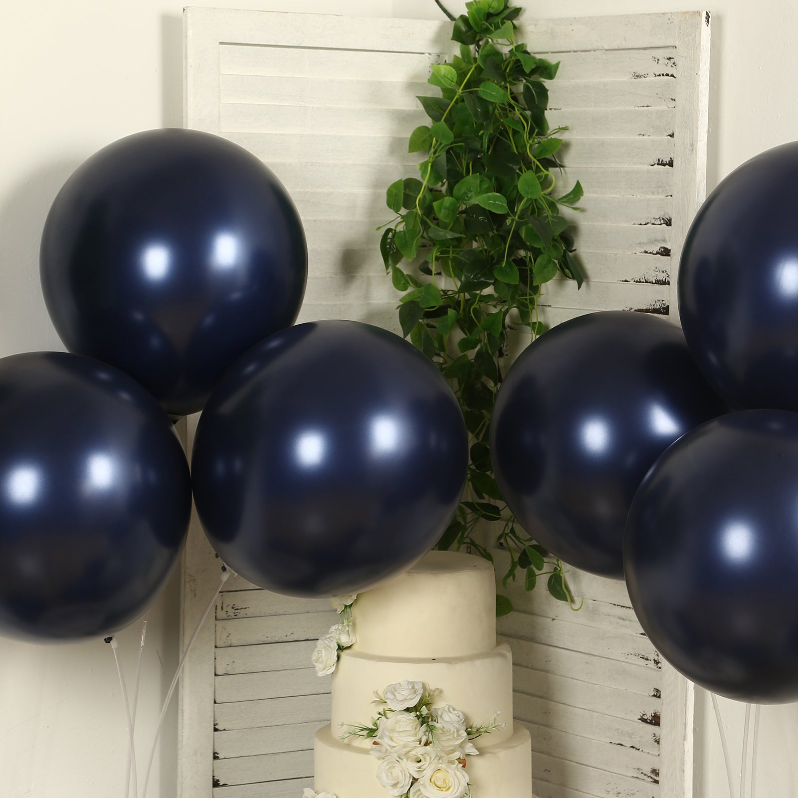 10 Pack Navy Blue Biodegradable Balloons, 18" Thickened Extra Strong Eco-friendly Latex Helium Party Balloons