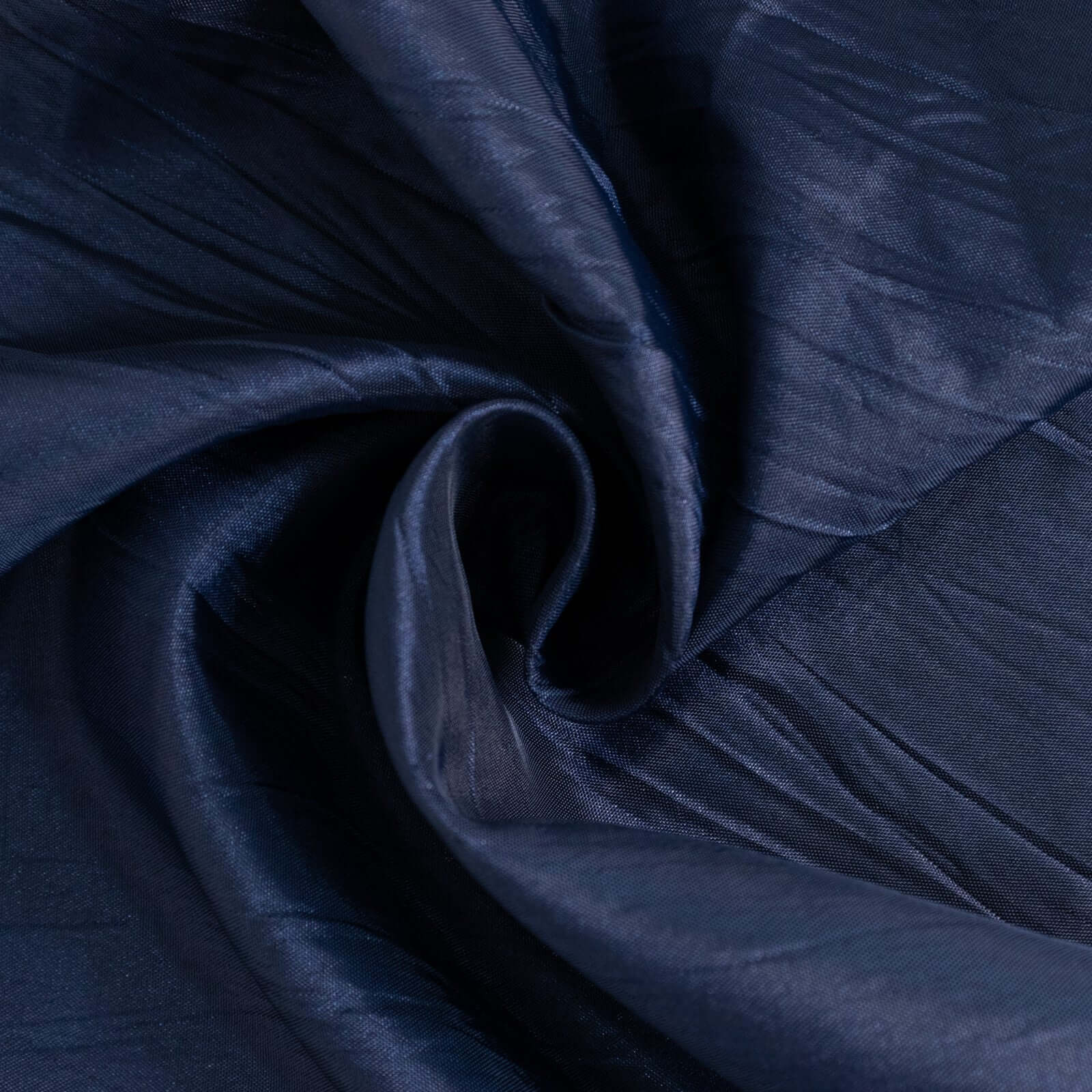 Crinkle Crushed Taffeta Chair Cover for Banquet Chairs Navy Blue - Reusable Slipcover