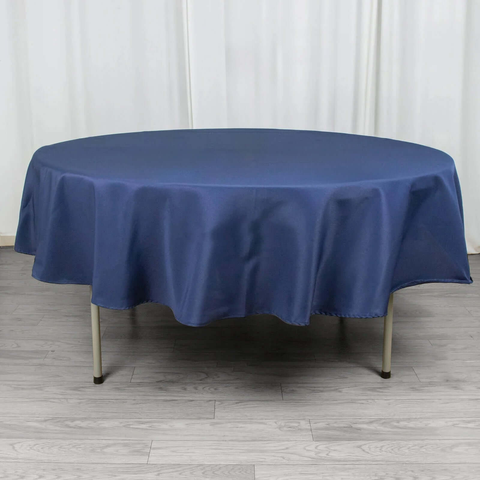 Premium Polyester 90" Round Tablecloth Navy Blue - Stain and Wrinkle-Resistant Design with 220GSM Thickness Table Cover