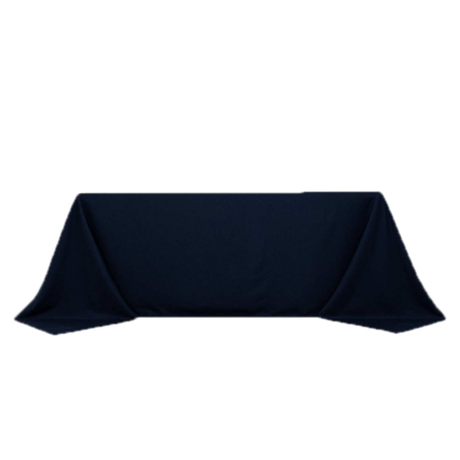 Fire Retardant Premium Polyester 90"x132" Rectangular Tablecloth Navy Blue - High-Performance Seamless Table Cover