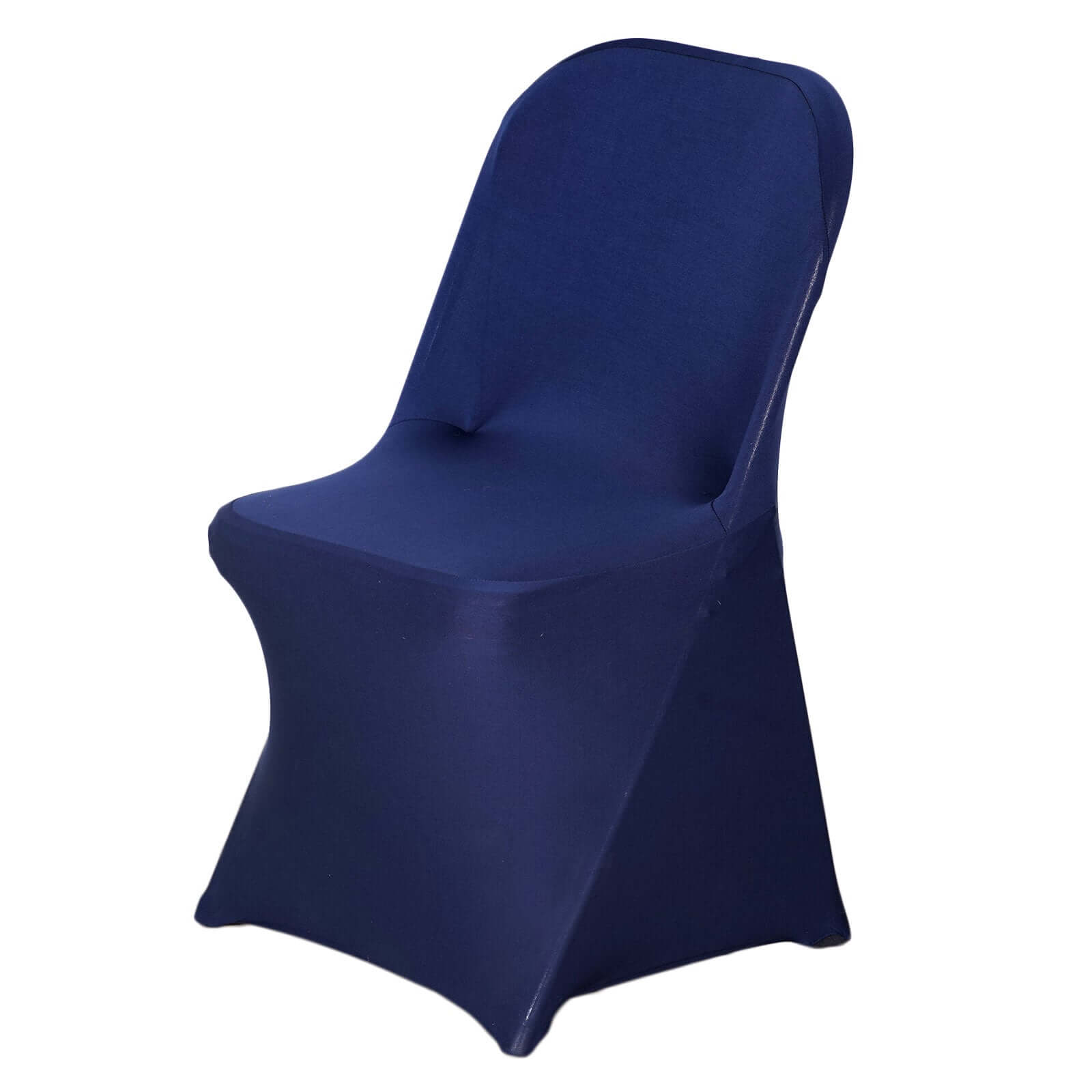 Stretch Spandex Chair Cover Navy Blue for Folding Chairs - Reusable & Wrinkle-Resistant 160GSM Fitted Slipcover