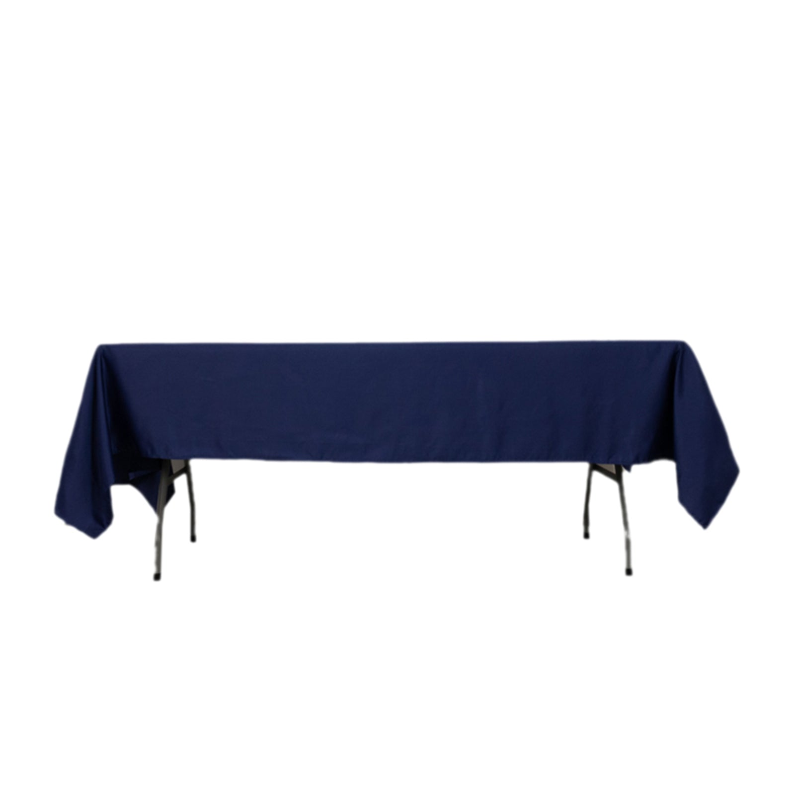 Lamour Satin 60"x102" Rectangle Tablecloth Navy Blue - Durable & Silky Soft Feel Table Cover