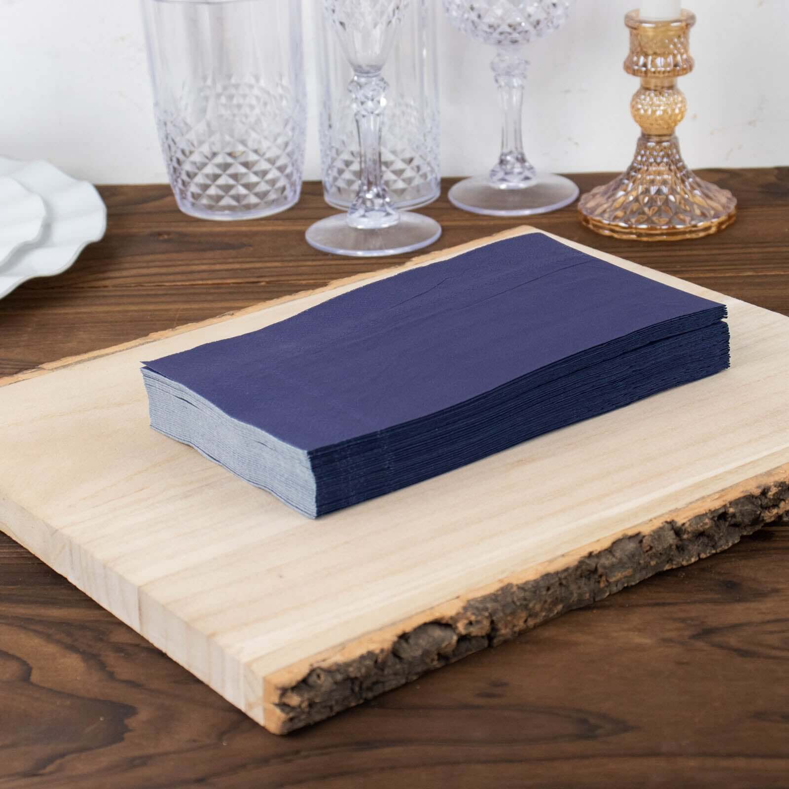 50-Pack Paper Napkins Navy Blue - Soft Disposable 2-Ply Dinner Napkins for Weddings