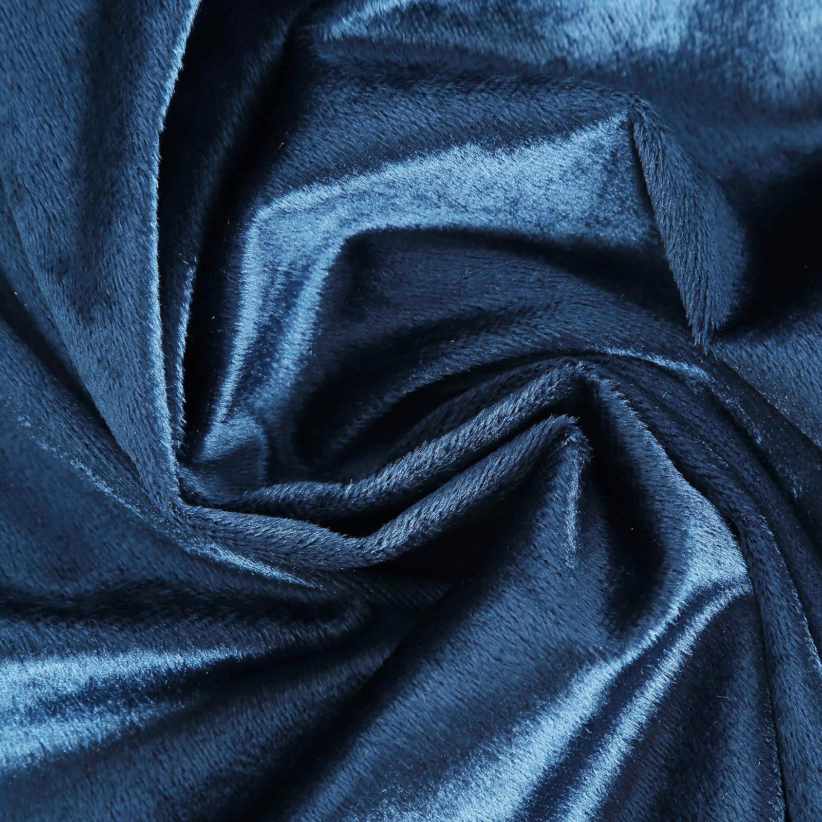 Premium Velvet 90"x132" Rectangle Tablecloth Navy Blue - Reusable Soft & Seamless Table Cover