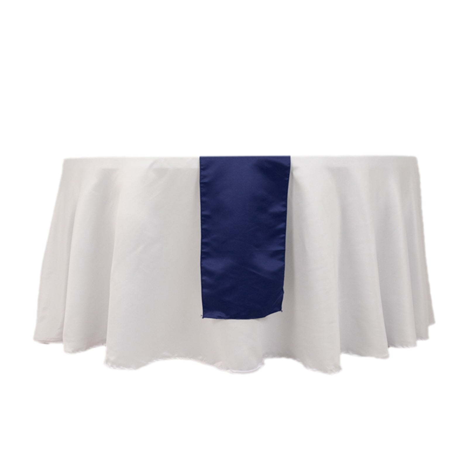 Lamour Satin 12"x108" Table Runner Navy Blue - Smooth & Lustrous Finish