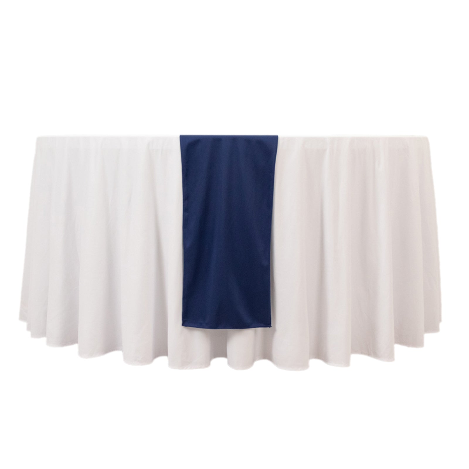 Scuba Polyester 12"x108" Table Runner Navy Blue - Wrinkle-Free Table Linen