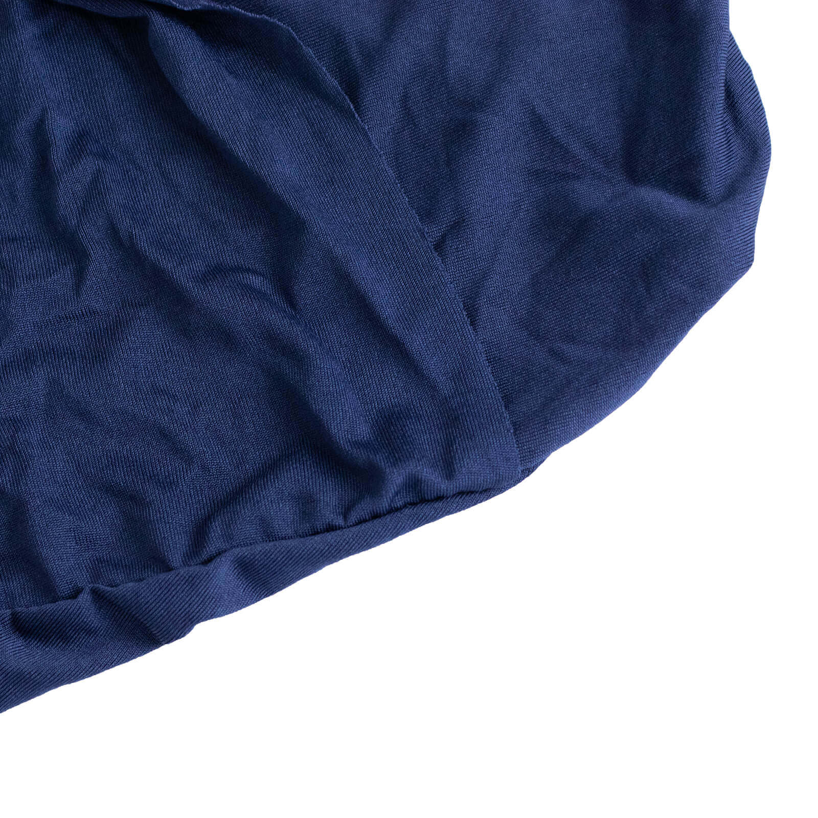 Stretch Spandex Chair Cover Navy Blue for Folding Chairs - Secure Fit Slipcover with Silver Rhinestone Buckled Sash Band