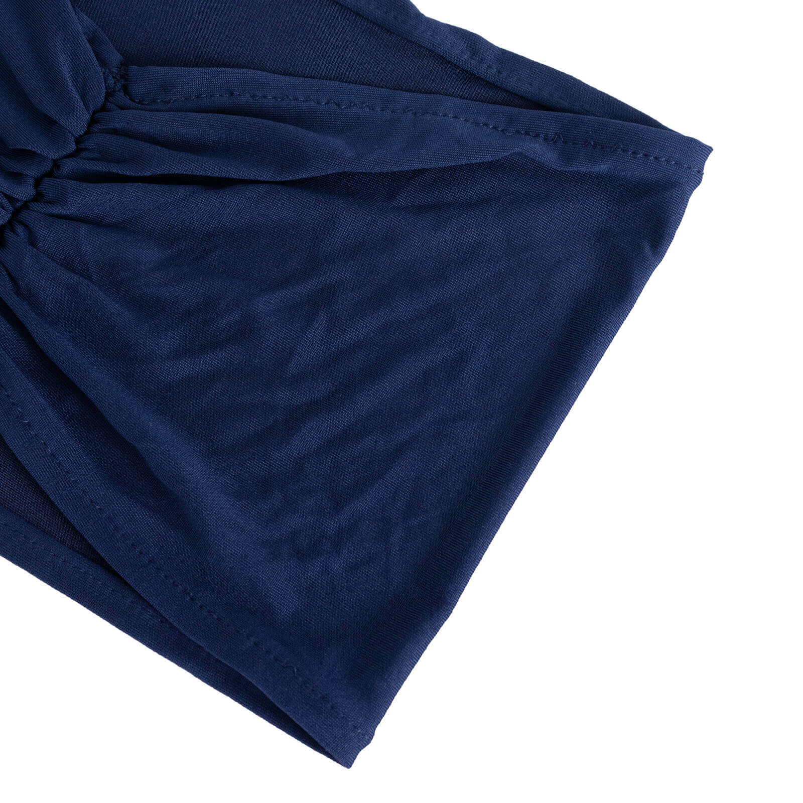 5 Pack Spandex Chair Sashes Navy Blue Ruffled Style - Wide Easy to Use Stretch Chair Bands 8"x13"