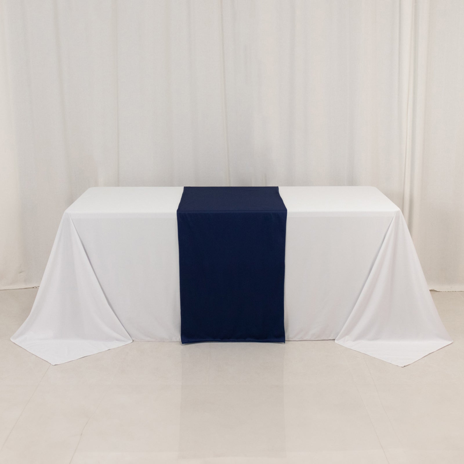 Wide Polyester 24"x72" Table Runner Navy Blue - Durable Trade Show Table Linen