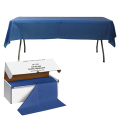 Plastic Table Cover Roll Navy Blue with Slide Cutter - Customizable Disposable Tablecloth Roll 54"x300ft