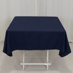 Cotton Blend 54"x54" Square Tablecloth Navy Blue - Wrinkle-Resistant Table Cover