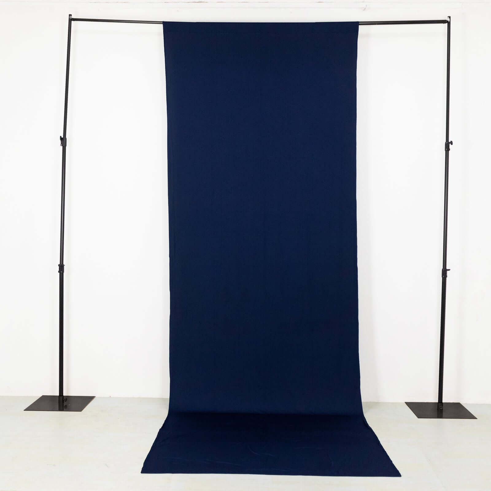 Navy Blue 4-Way Stretch Spandex Event Curtain Drapes, Wrinkle Free Backdrop Event Panel with Rod Pockets - 5ftx14ft