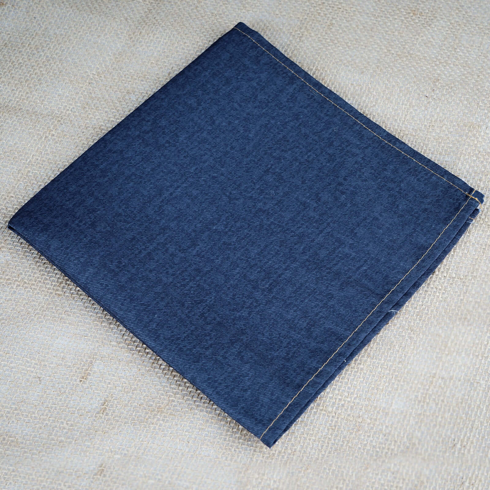 5 Pack Polyester 17"x17" Napkins Navy Blue Faux Denim Style Dinner Napkins for Casual Gatherings & Themed Events