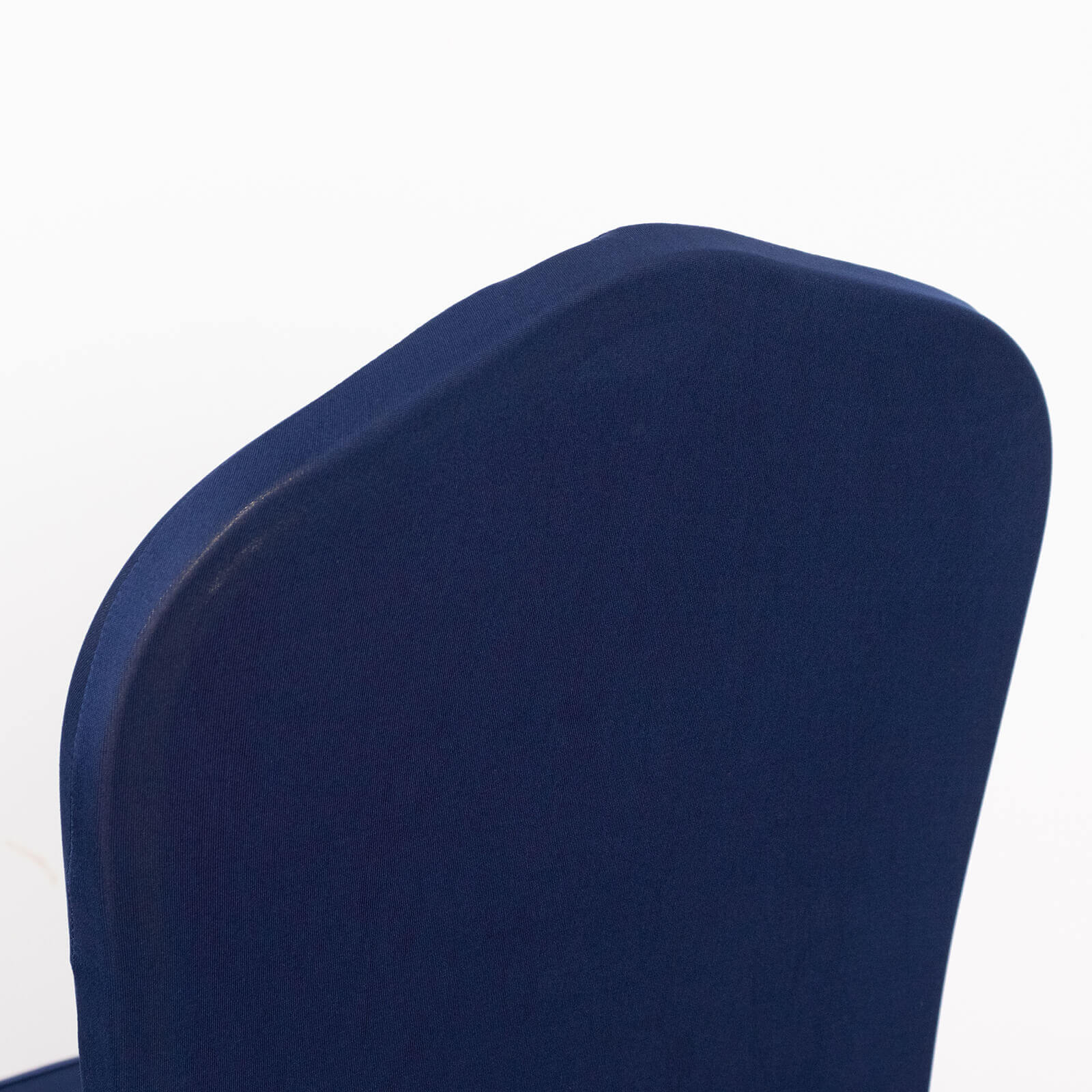 Spandex Chair Cover with Ruffle Pleated Skirt for Banquet Chairs Navy Blue - 1-Piece Stretch Fitted Slipcover