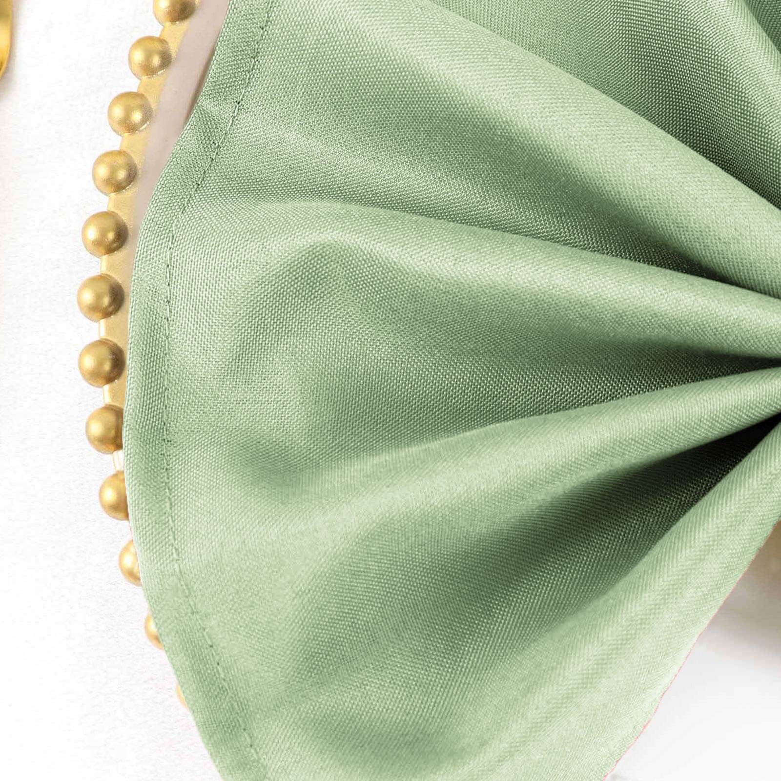 5 Pack Polyester 17"x17" Napkins Sage Green - Durable & Wrinkle Resistant Dinner Napkins