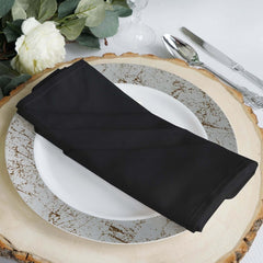 5 Pack 100% Cotton 20"x20" Napkins Black - Commercial Grade Cloth Napkins