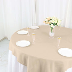 Polyester 54"x54" Table Overlay Square Tablecloth Nude - Wrinkle-Resistant & Durable Table Cover