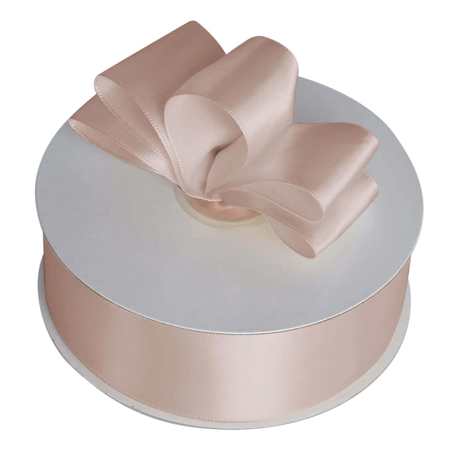 50 Yards 1.5" Nude Single Face Decorative Satin Ribbon