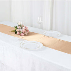 Satin 12"x108" Table Runner Nude - Stylish Table Linen