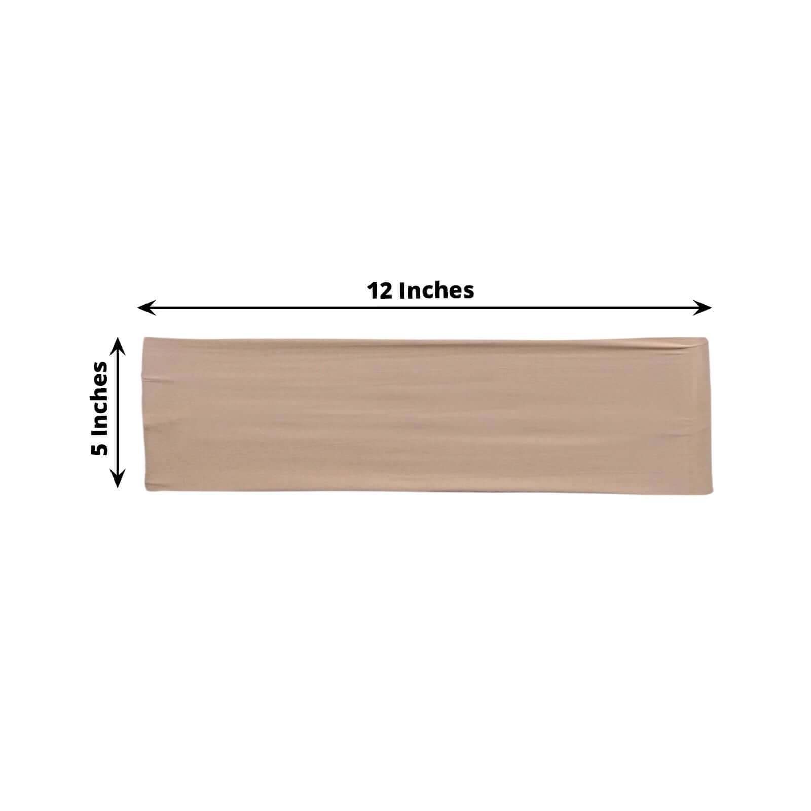 5 Pack Stretch Spandex Chair Sashes Nude - Fitted Finish Two Ply Heavy Duty Chair Bands 5"x12"