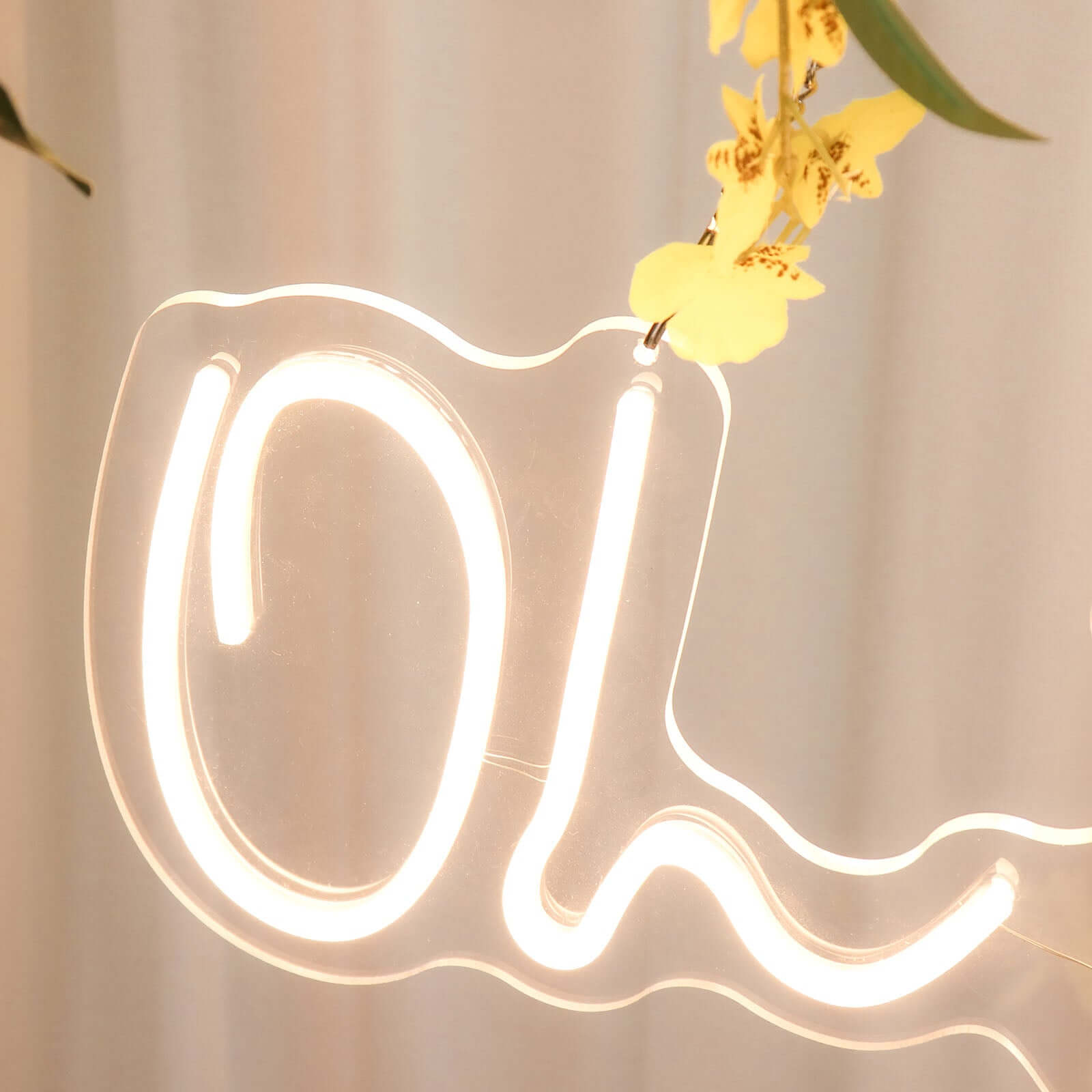 26" Oh Baby Neon Light Sign, LED Reusable Wall Décor Lights With 5ft Hanging Chain