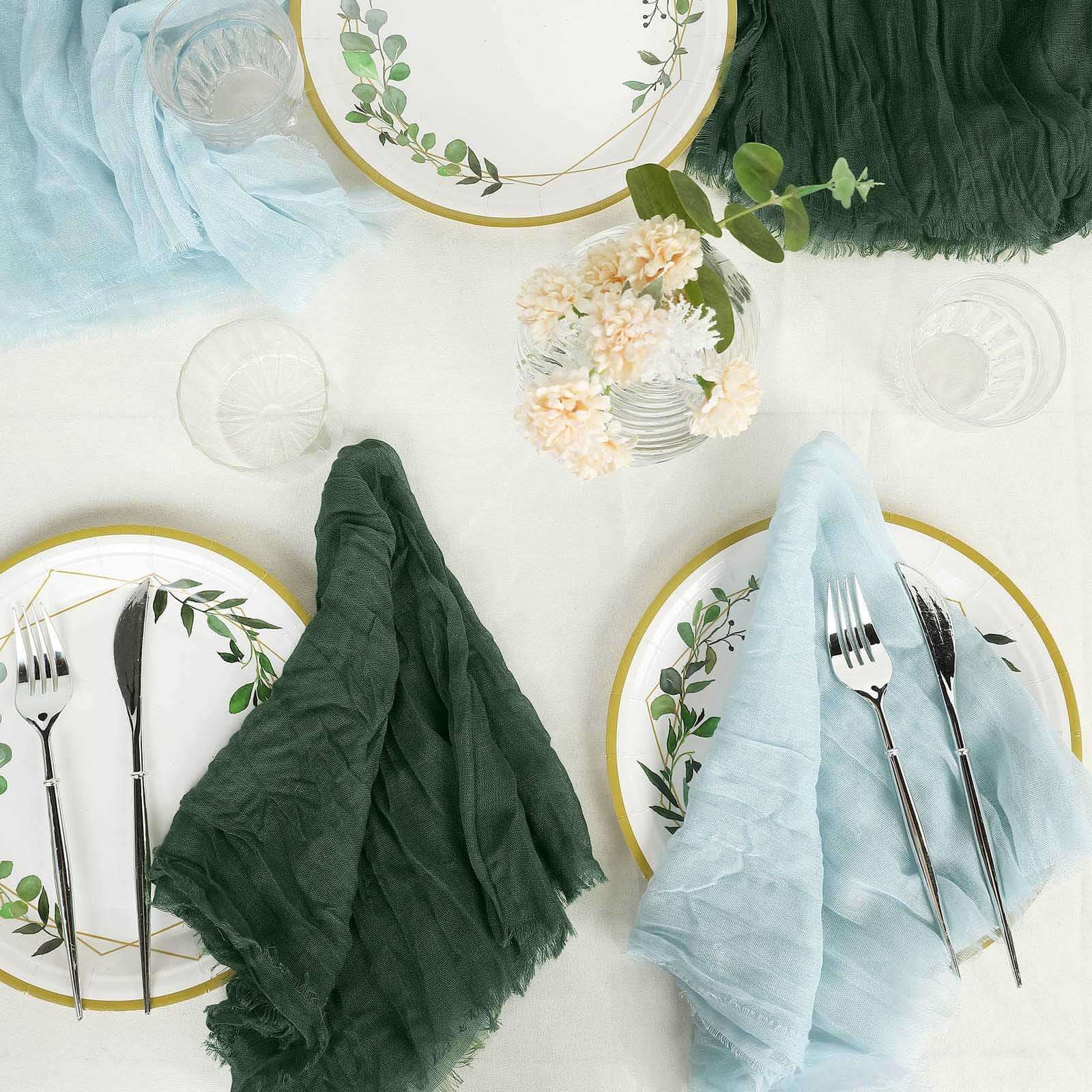 5 Pack Gauze Cheesecloth 24"x19" Napkins Olive Green Reusable Dinner Napkins