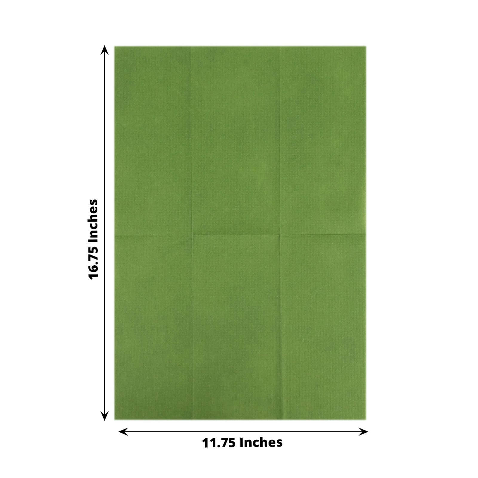 20 Pack Linen-Like Paper 8.5"x4" Napkins Olive Green - Highly Absorbent & Disposable Airlaid Guest Towels