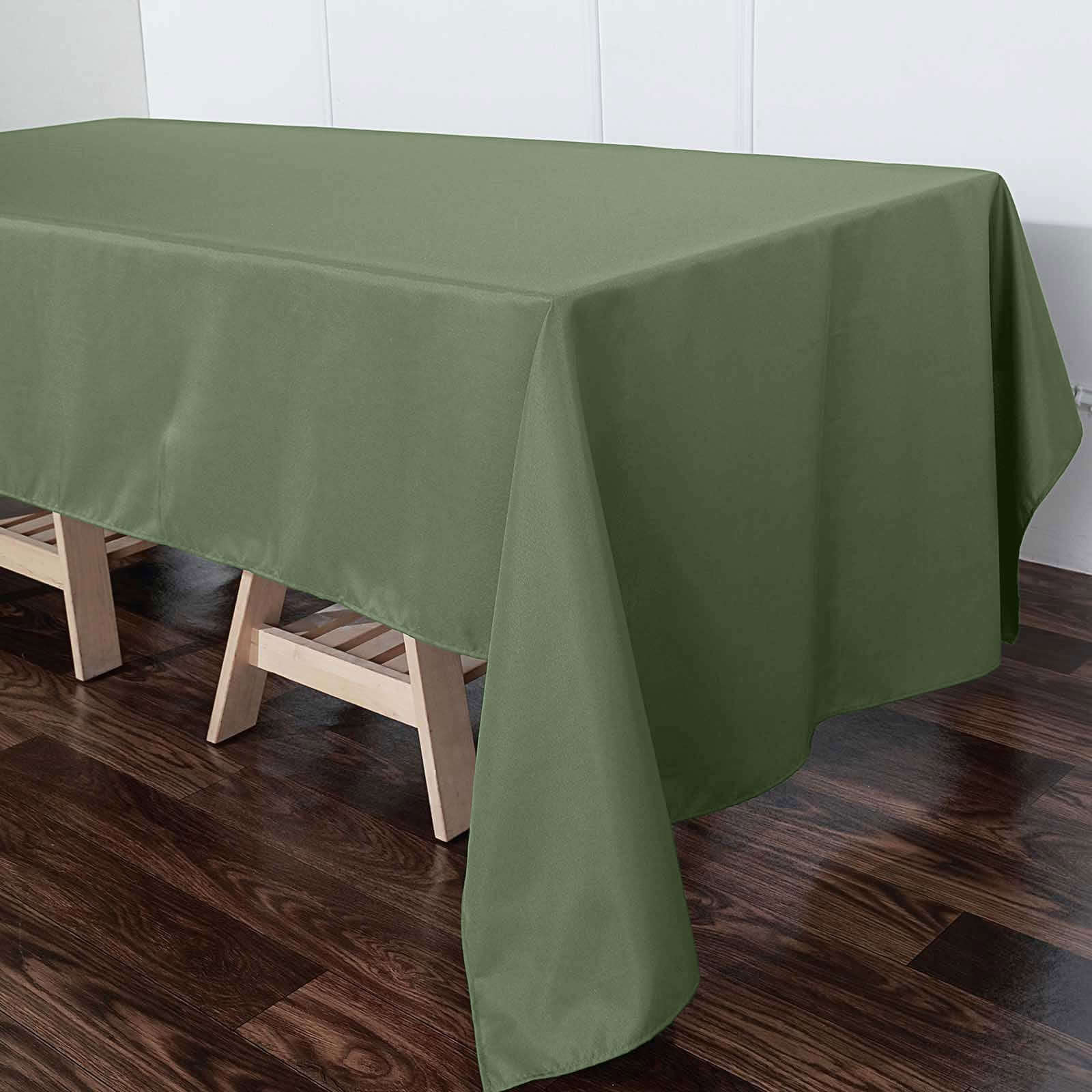 Polyester 60"x126" Rectangle Tablecloth Olive Green - Wrinkle-Resistant Table Cover
