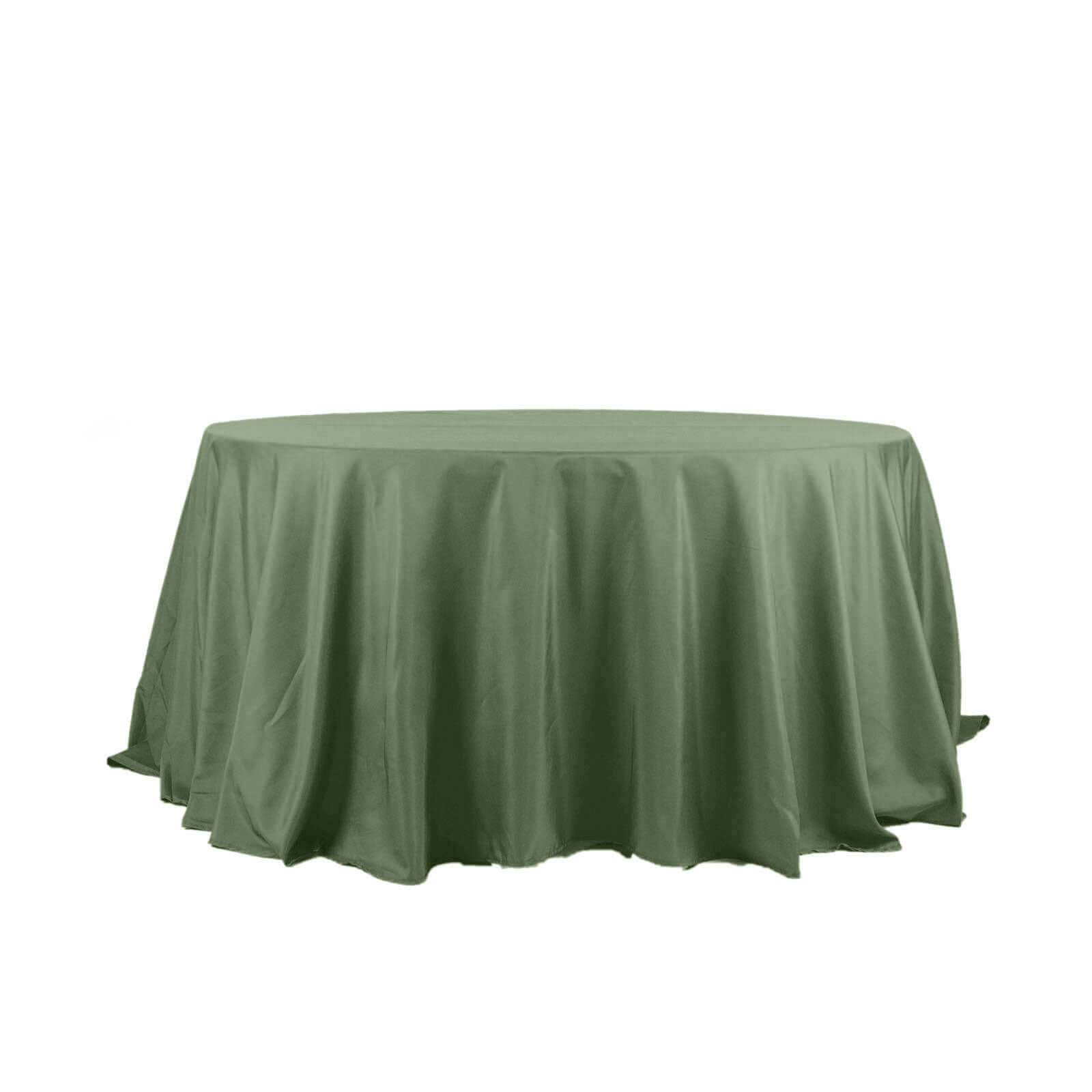 Polyester 132" Round Tablecloth Olive Green - Seamless Chic Table Cover