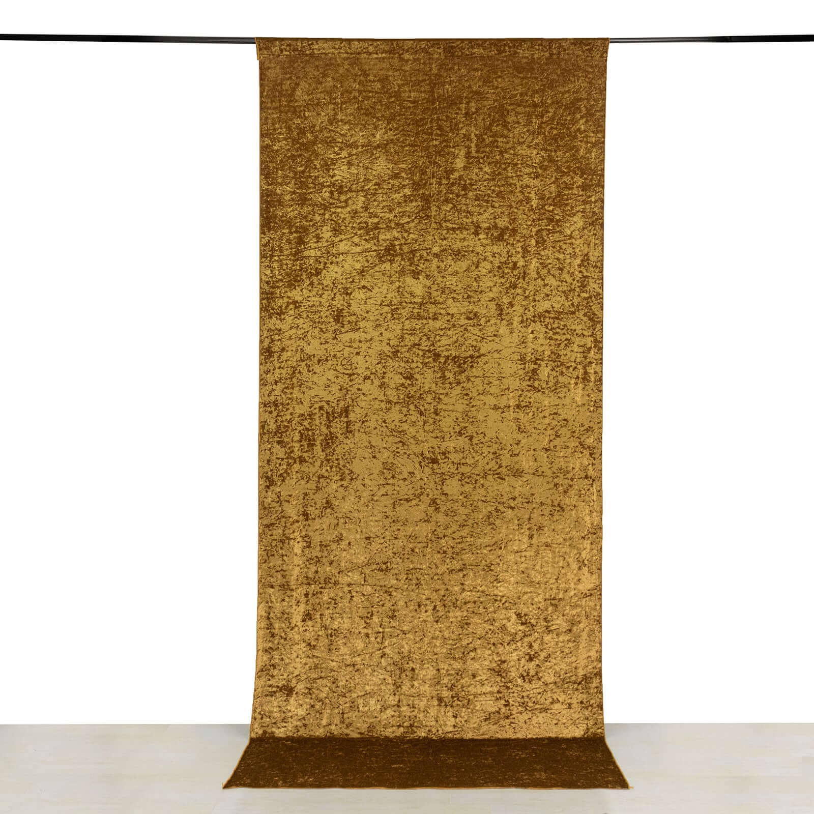 Gold Crushed Velvet Backdrop Curtain – 5ft x 12ft Event Drape with Rod Pocket, Privacy Panel for Photo Booths & Events