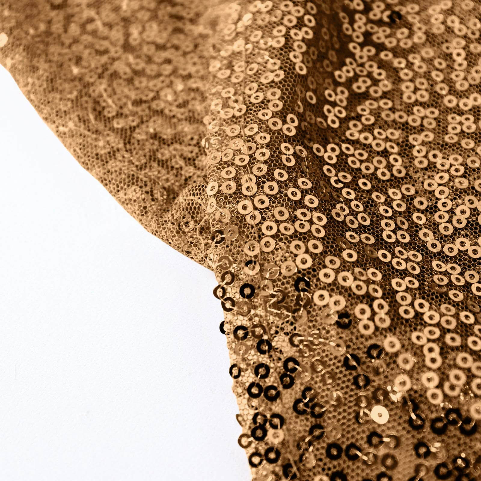 Sequin 120" Round Tablecloth Gold - Seamless Glittering Design for Sophisticated Events