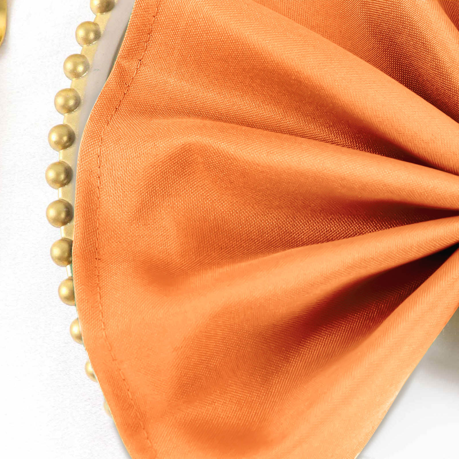 5 Pack Polyester 17"x17" Napkins Orange - Durable & Wrinkle Resistant Dinner Napkins