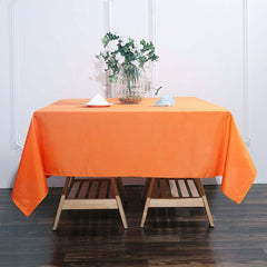 Polyester Square 70"x70" Tablecloth Orange - Wrinkle-Resistant & Durable Table Cover