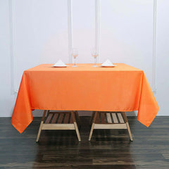 Polyester Square 70"x70" Tablecloth Orange - Wrinkle-Resistant & Durable Table Cover