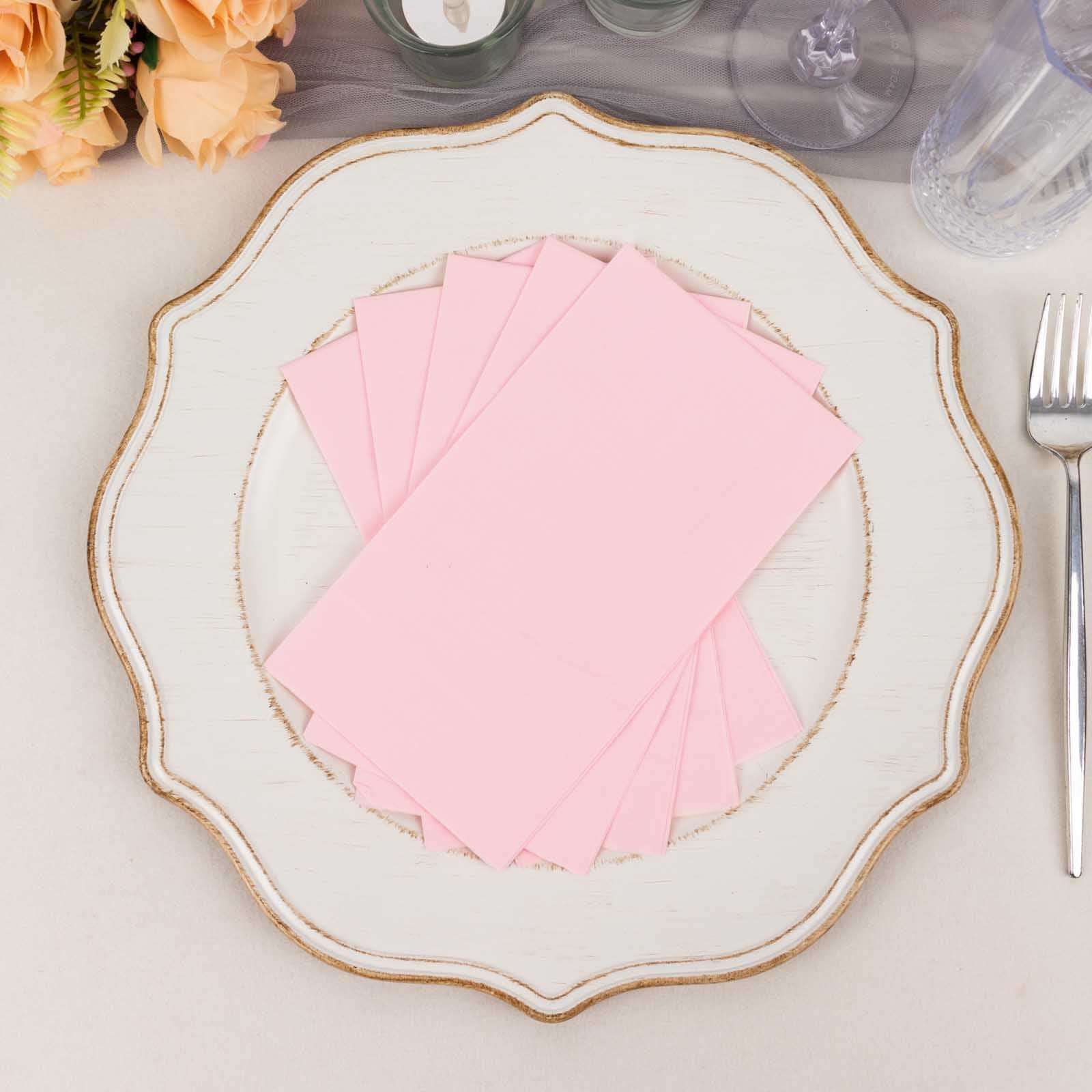50-Pack Paper Napkins Pink - Soft Disposable 2-Ply Dinner Napkins for Weddings
