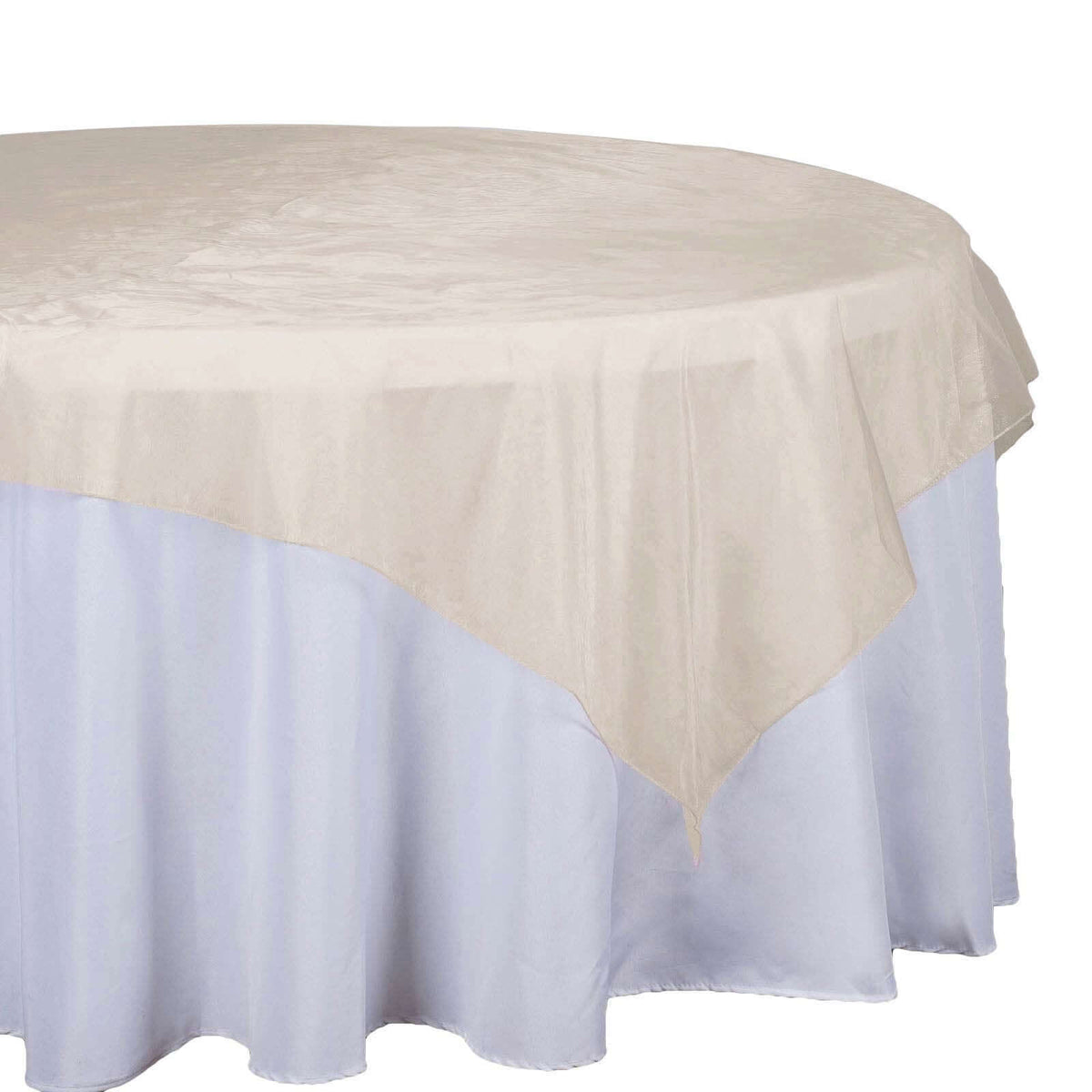 Organza 72"x72" Table Overlay Square Tablecloth Gold - Sheer Design for Stylish Events