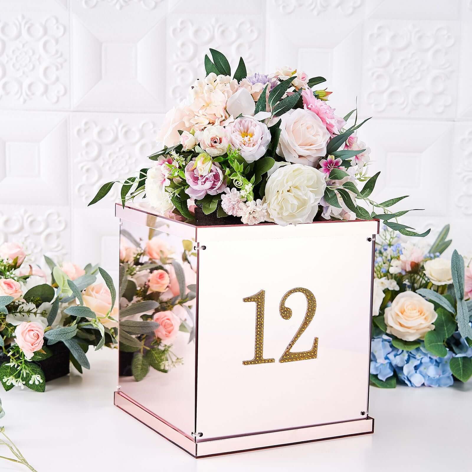 Decorative Rhinestone Number "4" Stickers, Glitter Adhesive Craft Numbers Gold DIY Sparkle Embellishments 4"