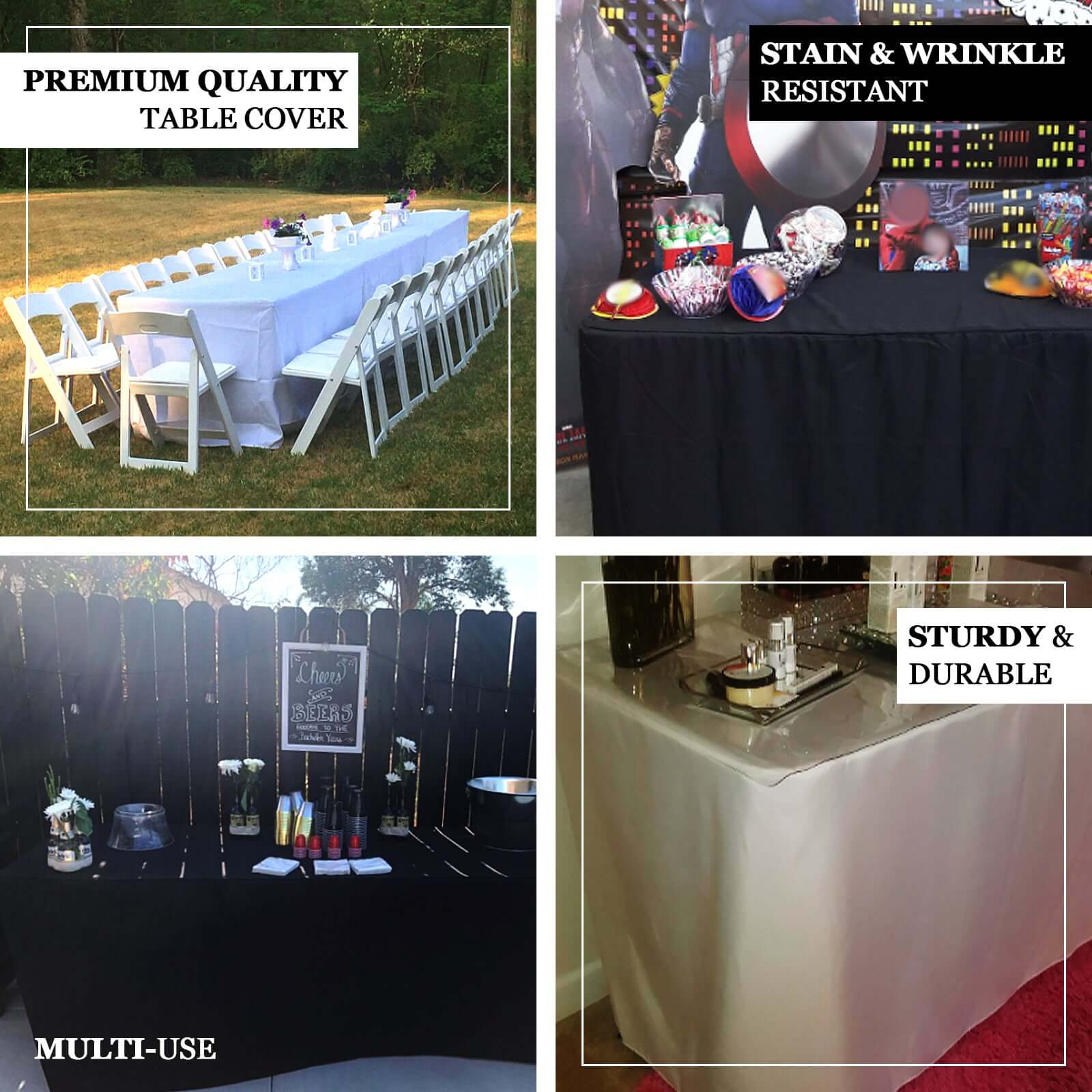 Fitted Polyester 72"x30" Rectangle Tablecloth Royal Blue - Durable and Easy to Maintain Table Cover