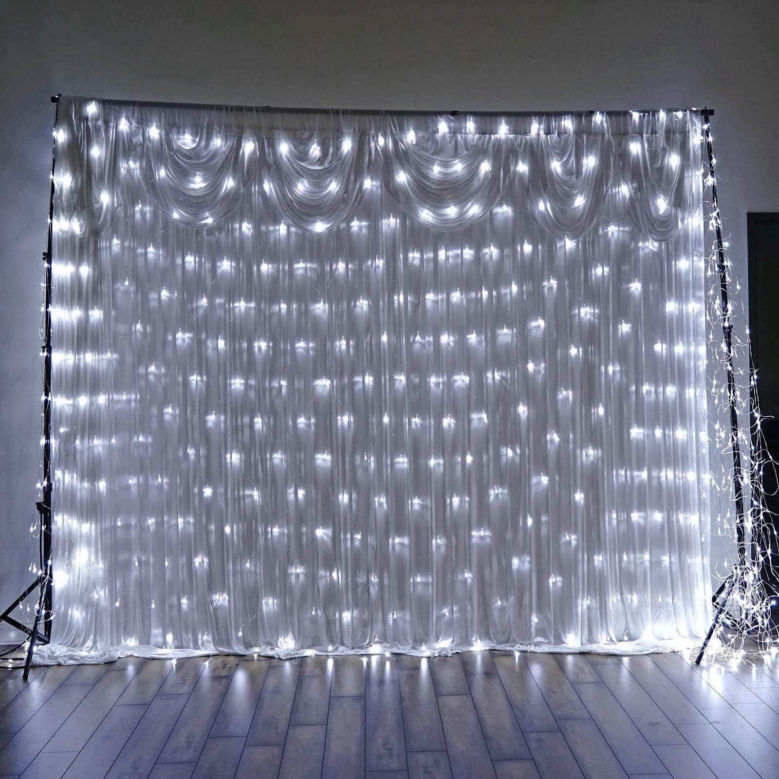 20ftx10ft White 600 LED Fish Net Lights, Fairy String Lights With 8 Modes