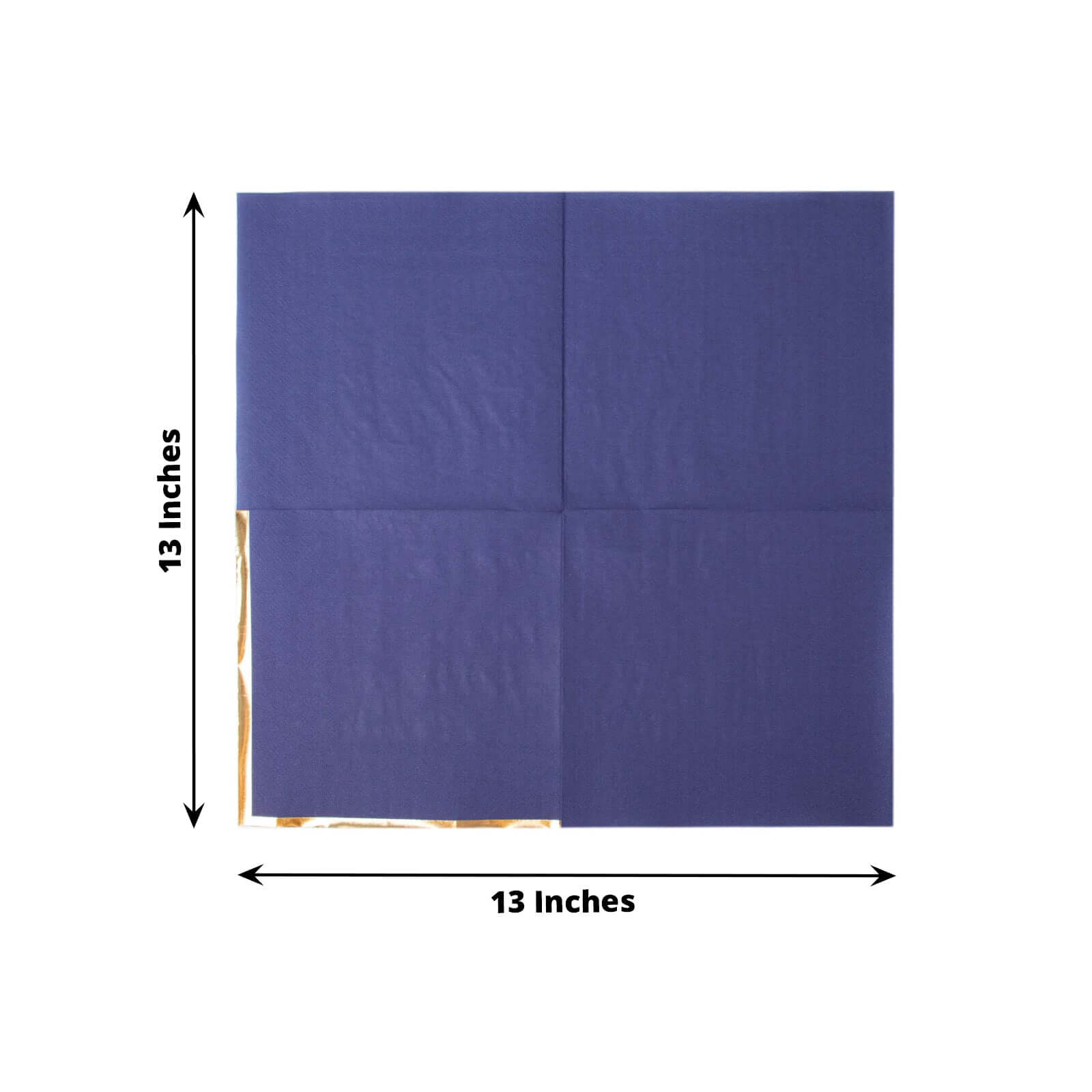 50-Pack Paper Beverage Napkins with Gold Foil Edge Navy Blue - Disposable 2 Ply Cocktail Napkins for Events 6.5"x6.5"